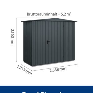 Hormann Berry Classic Style With Apex Roof - Premium Metal Shed - Image 9