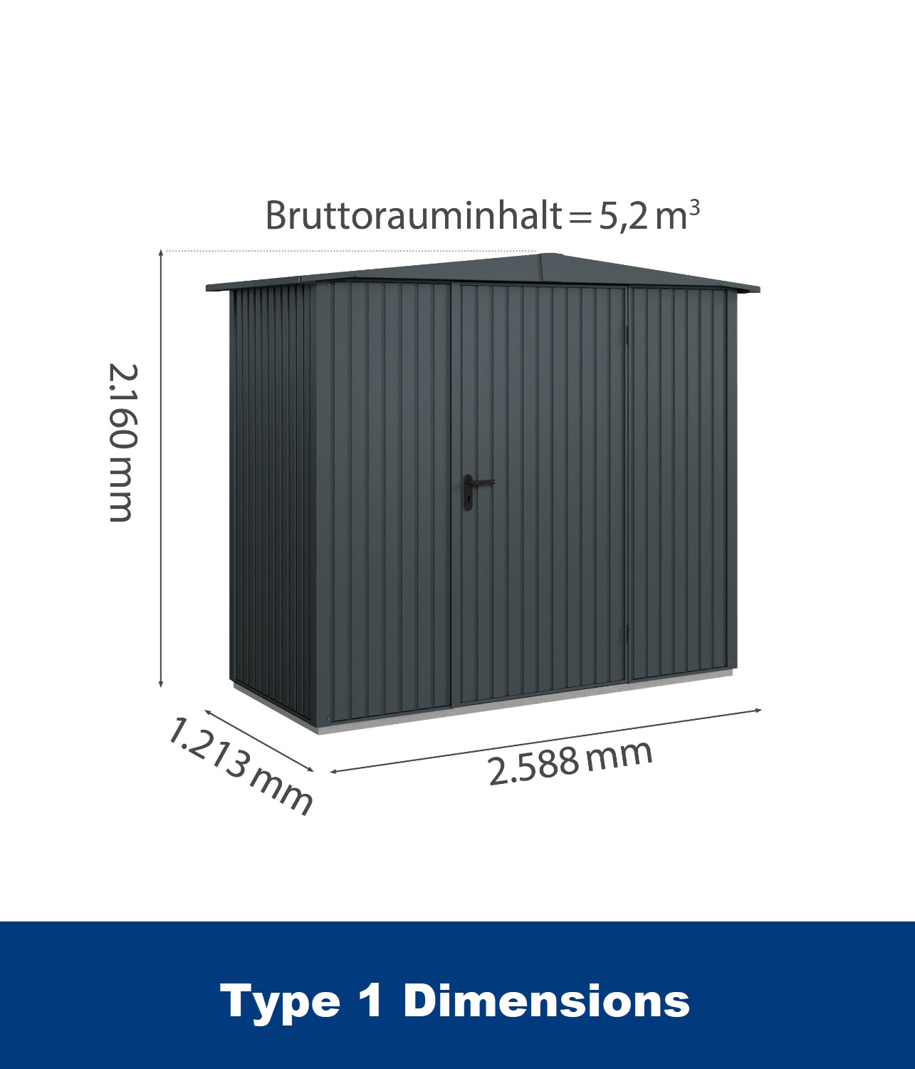 Hormann Berry Classic Style With Apex Roof - Premium Metal Shed - Image 9
