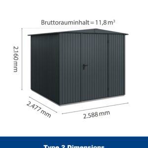 Hormann Berry Classic Style With Apex Roof - Premium Metal Shed - Image 12