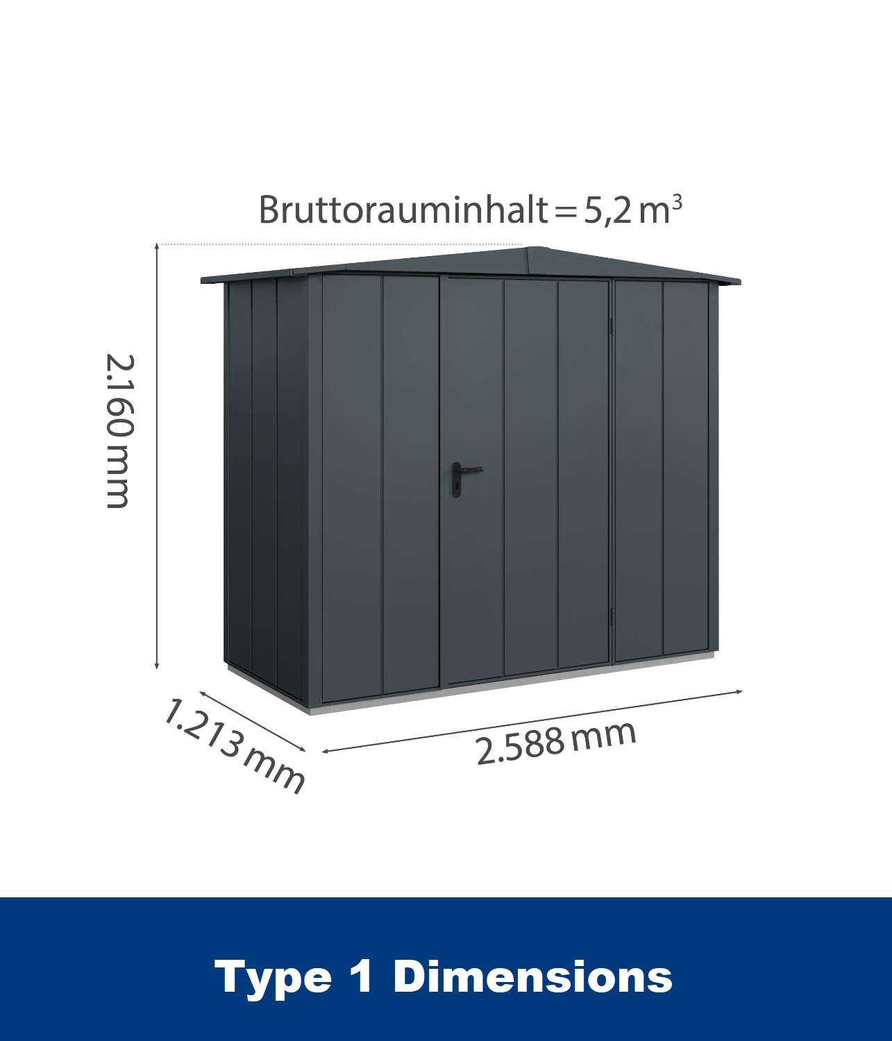 Hormann Berry Modern Style With Apex Roof - Premium Metal Shed - Image 9