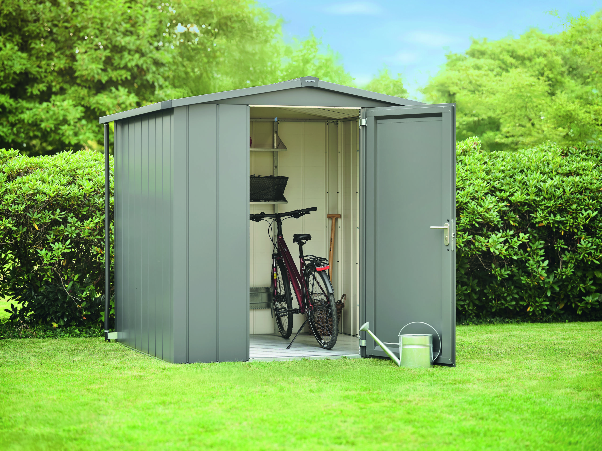 Hormann Juno Modern With Apex Roof - Premium Metal Shed - Image 1