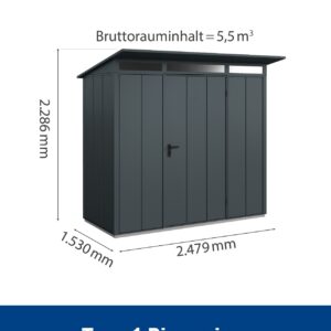 Hormann Berry Modern With Pent Roof - Premium Metal Shed - Image 9