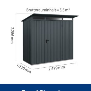 Hormann Berry Classic With Pent Roof - Premium Metal Shed - Image 8