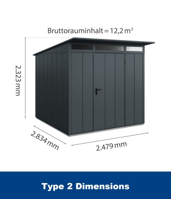 Hormann Berry Modern With Pent Roof - Premium Metal Shed - Image 11