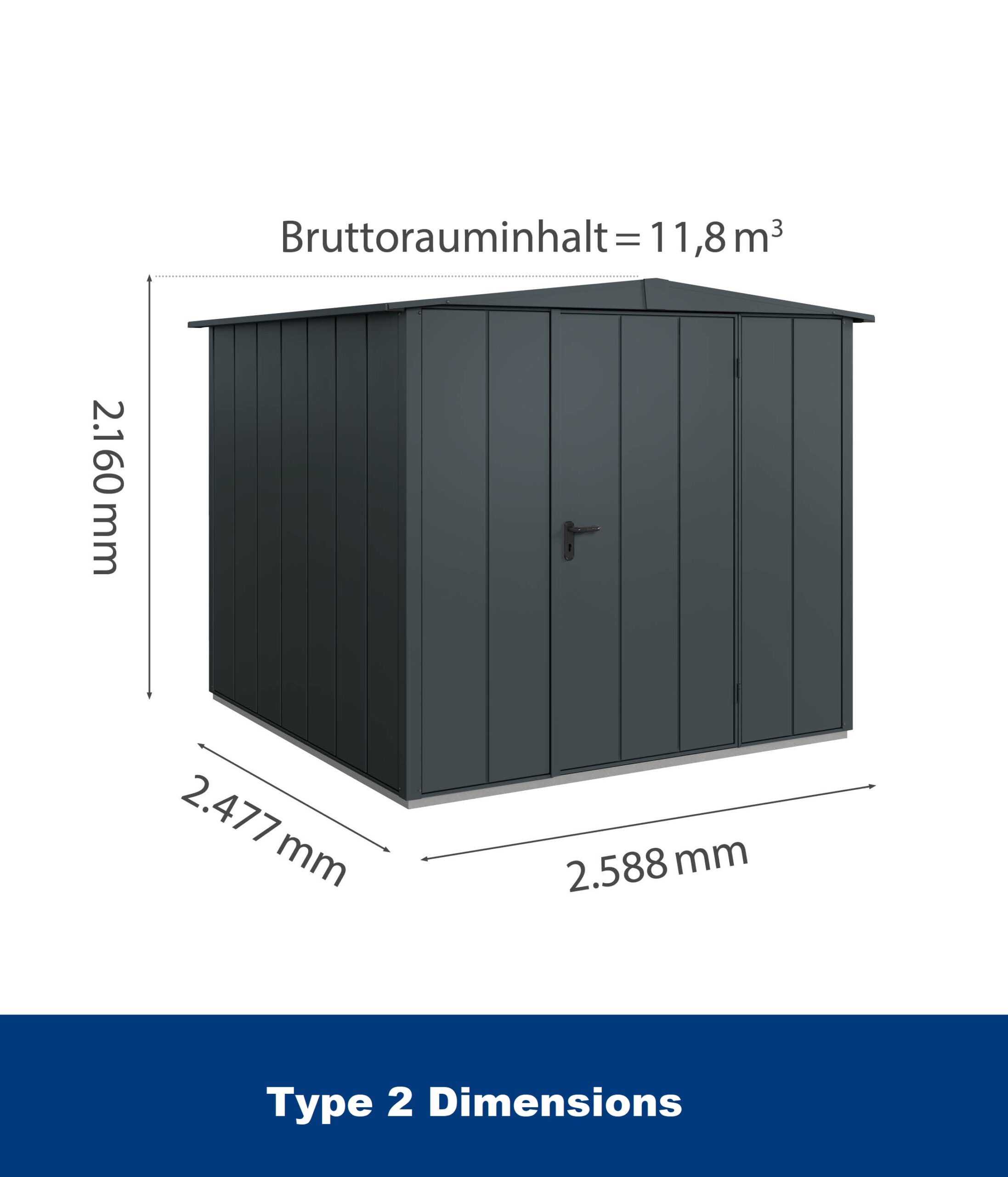 Hormann Berry Modern Style With Apex Roof - Premium Metal Shed - Image 10