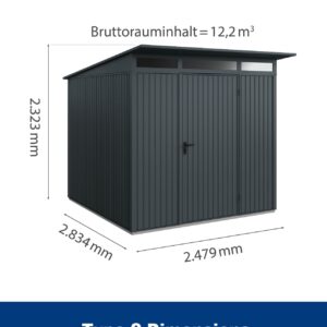 Hormann Berry Classic With Pent Roof - Premium Metal Shed - Image 9