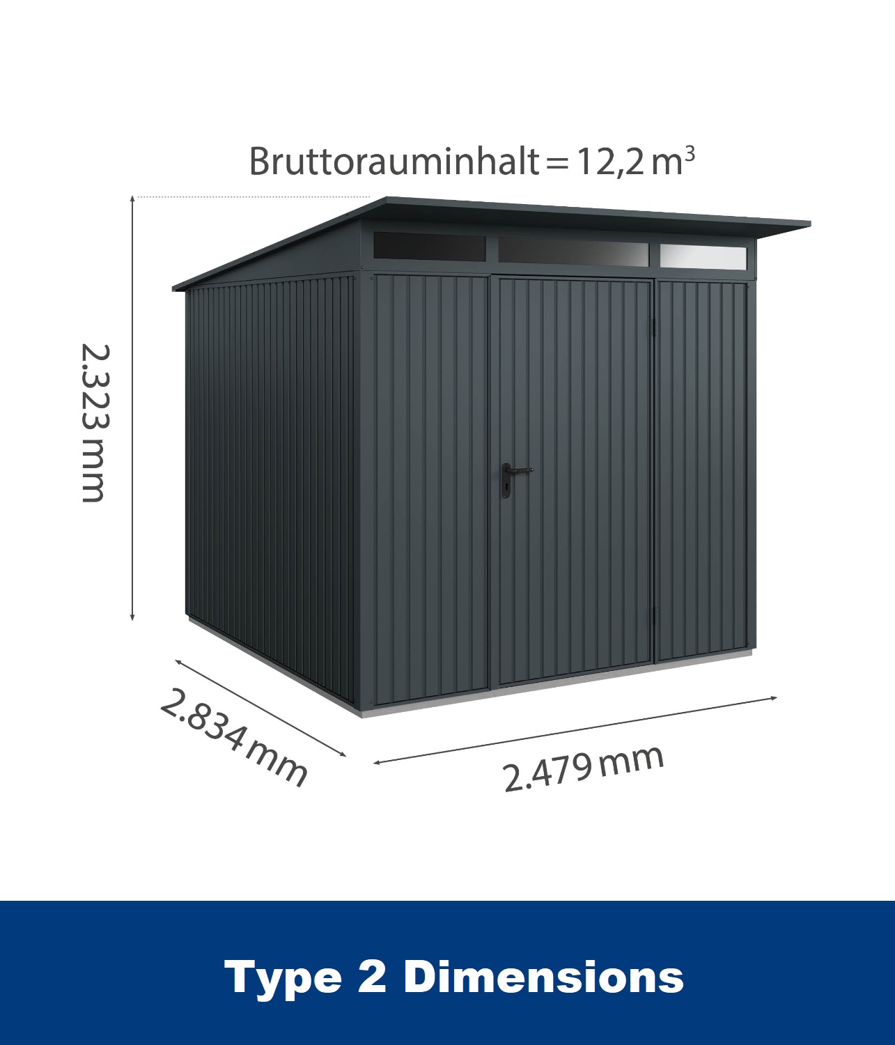 Hormann Berry Classic With Pent Roof - Premium Metal Shed - Image 9