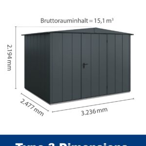 Hormann Berry Modern Style With Apex Roof - Premium Metal Shed - Image 11