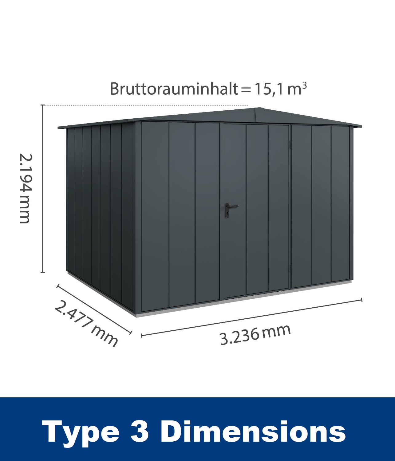 Hormann Berry Modern Style With Apex Roof - Premium Metal Shed - Image 11