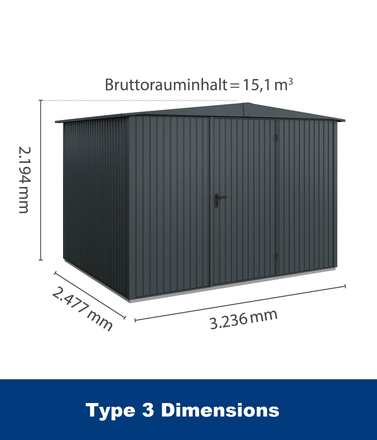 Hormann Berry Classic Style With Apex Roof - Premium Metal Shed - Image 15